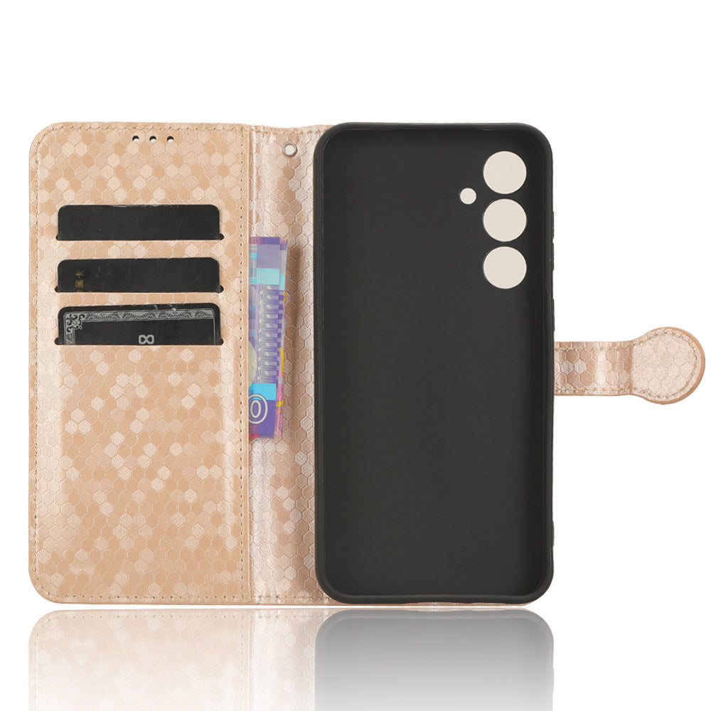 For Samsung Galaxy S23 FE Phone Wallet Case Dot Imprinted Stand PU Leather Cover For Samsung Galaxy S23 FE Phone Wallet Case Dot Imprinted Stand PU Leather Cover